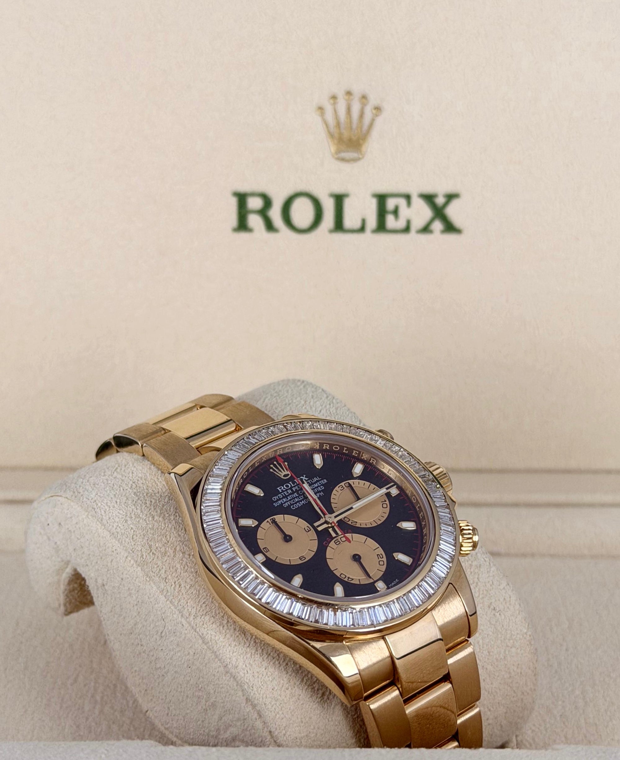 Rolex Daytona Paul Newman Baguette AM, kommt zusätzlich mit seiner originalen Lünette sowie Box & Papieren (B&P) 2008