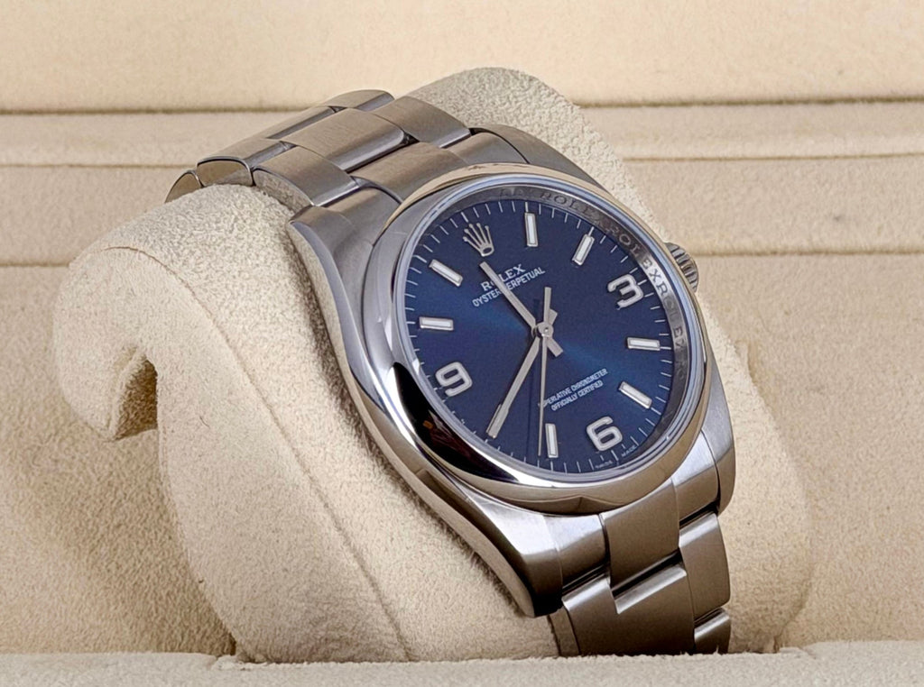 Rolex Air King 34 Blue Only Watch mit unserem Echtheitszertifikat und Rolex Reisebox