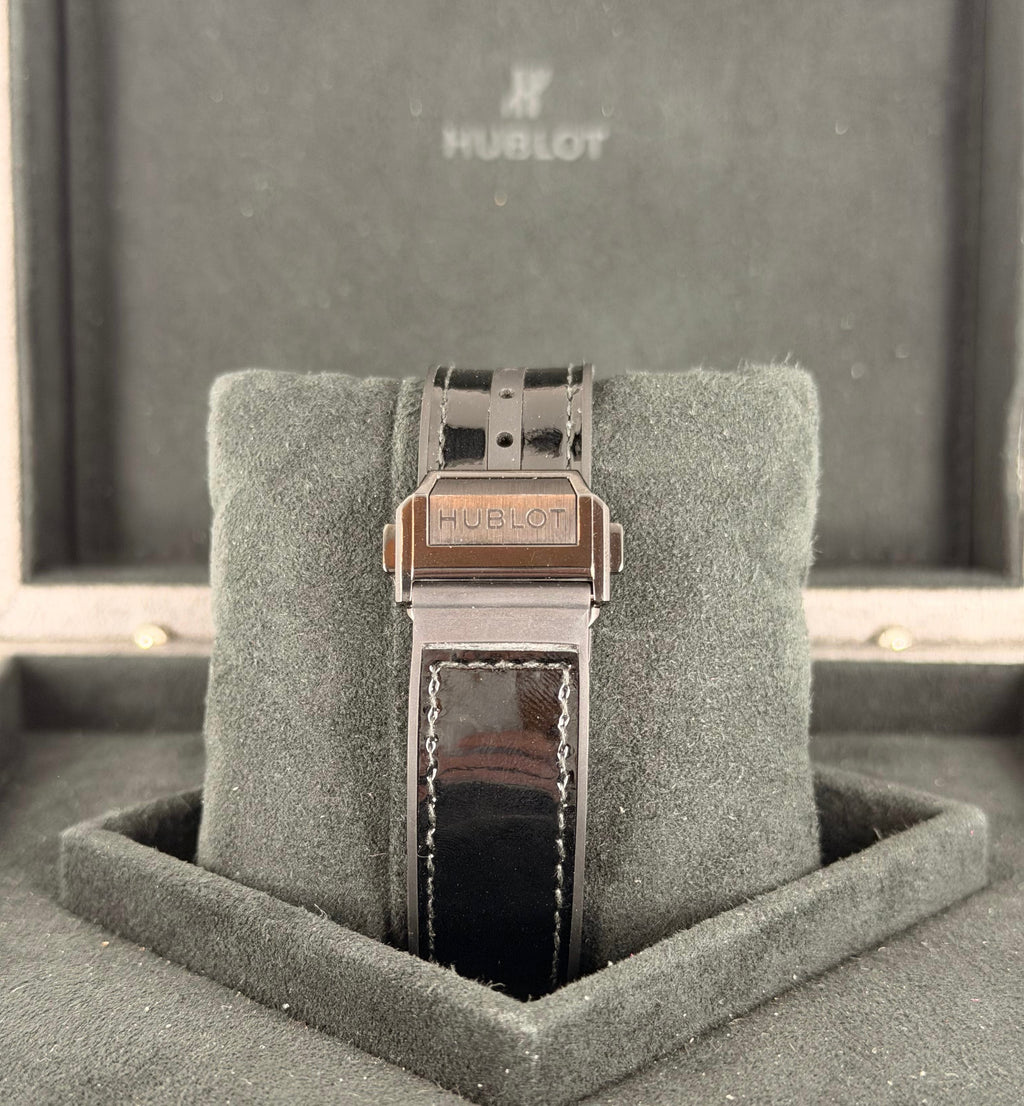 Hublot Big Bang Sang Bleu All Black Big Pavé Full Set wie neu mit werkseitigen Diamanten, SET, selten