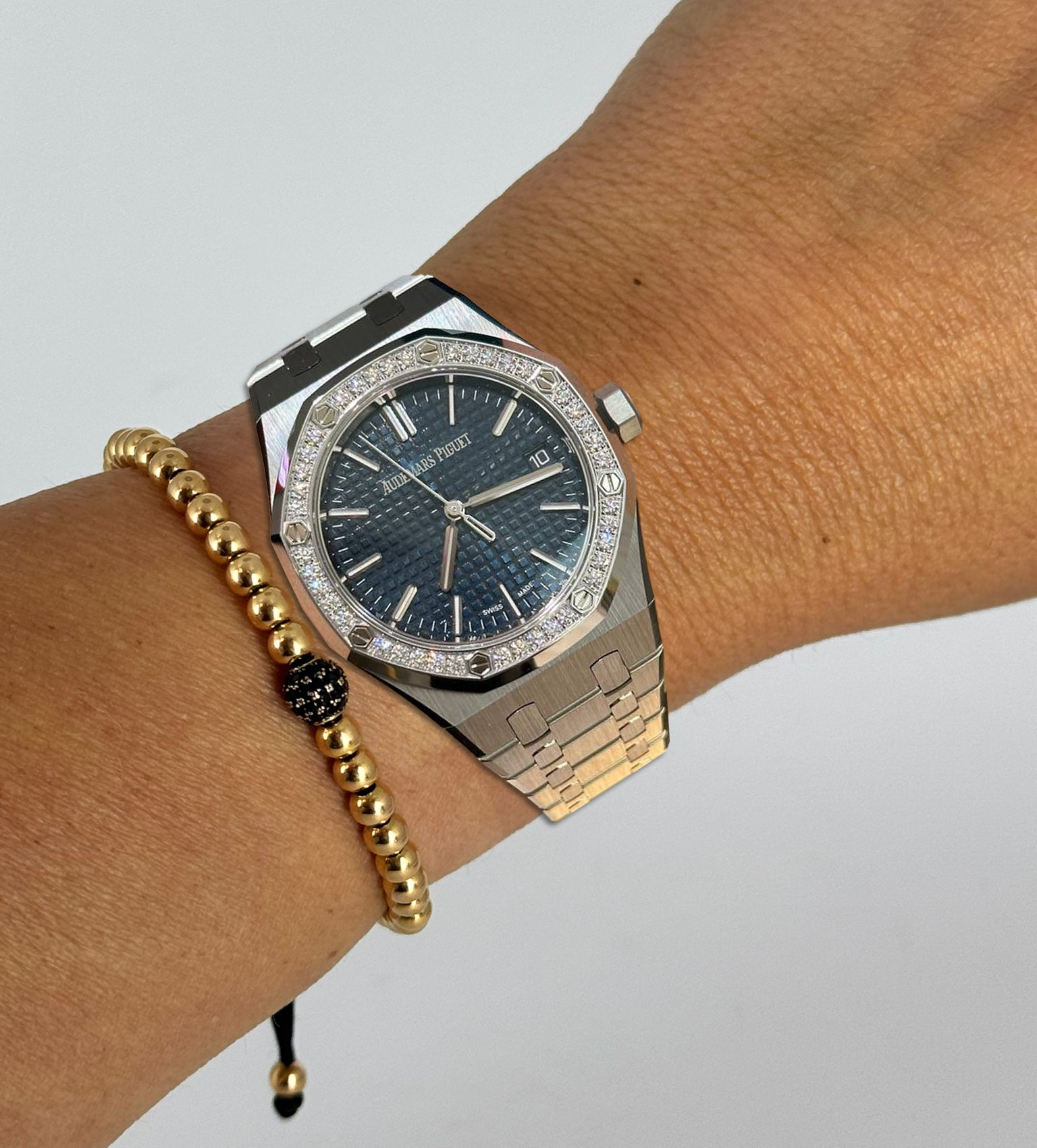 Royal Oak Automatik Blaues Zifferblatt mit Diamantlünette