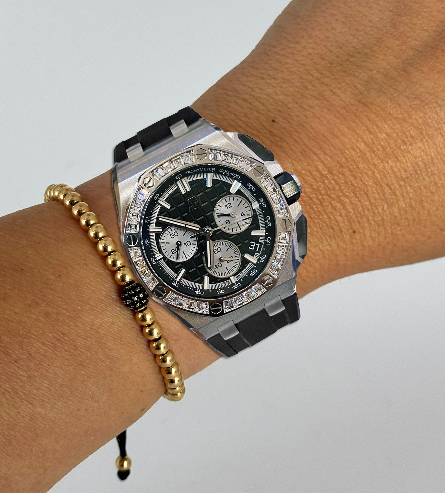 Royal Oak Offshore Chronograph Weißgold mit Baguette-Lünette