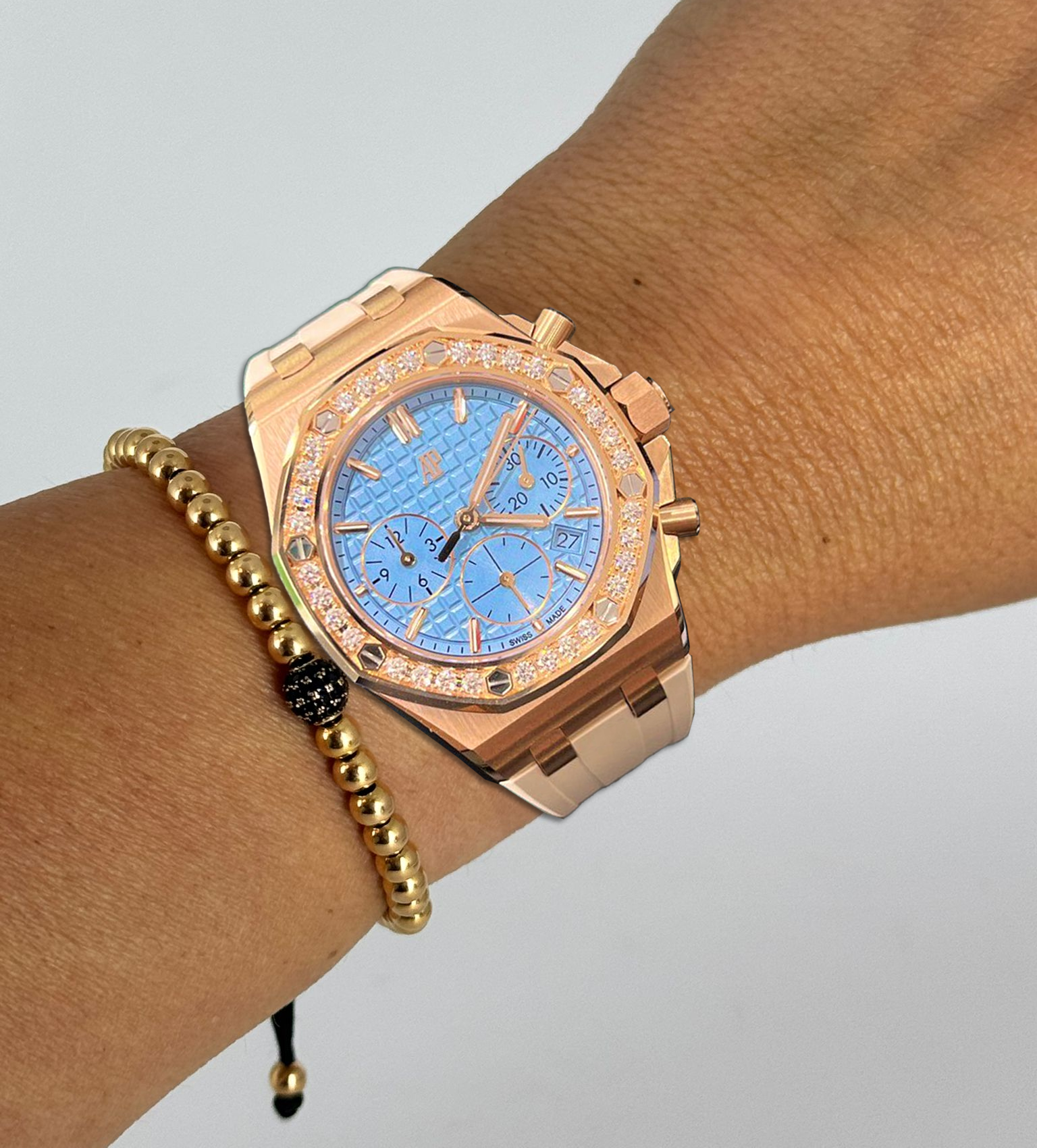Royal Oak Offshore 37 mm Roségold mit diamantbesetzter Lünette