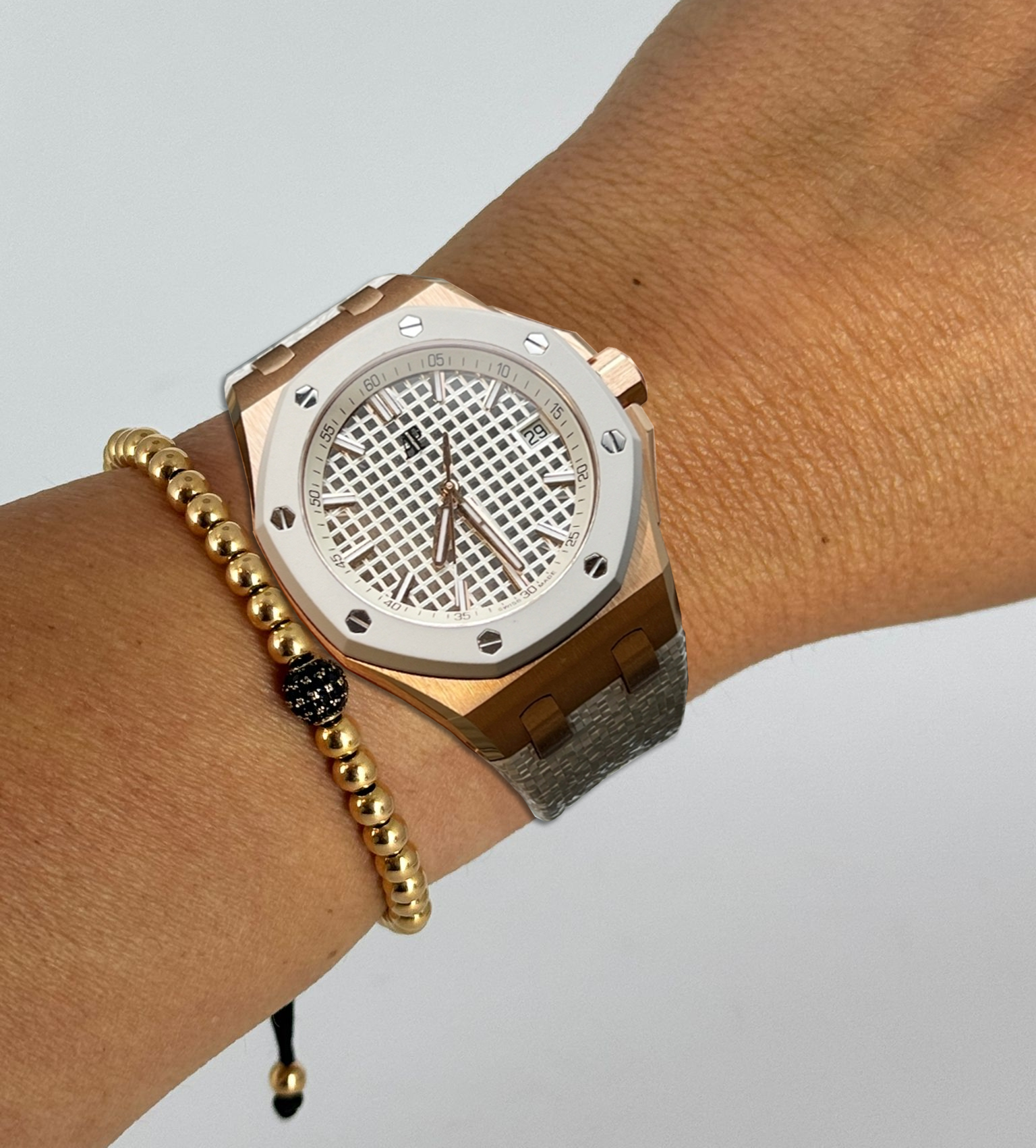 Royal Oak Offshore 37 mm Roségold graue Kautschuklünette