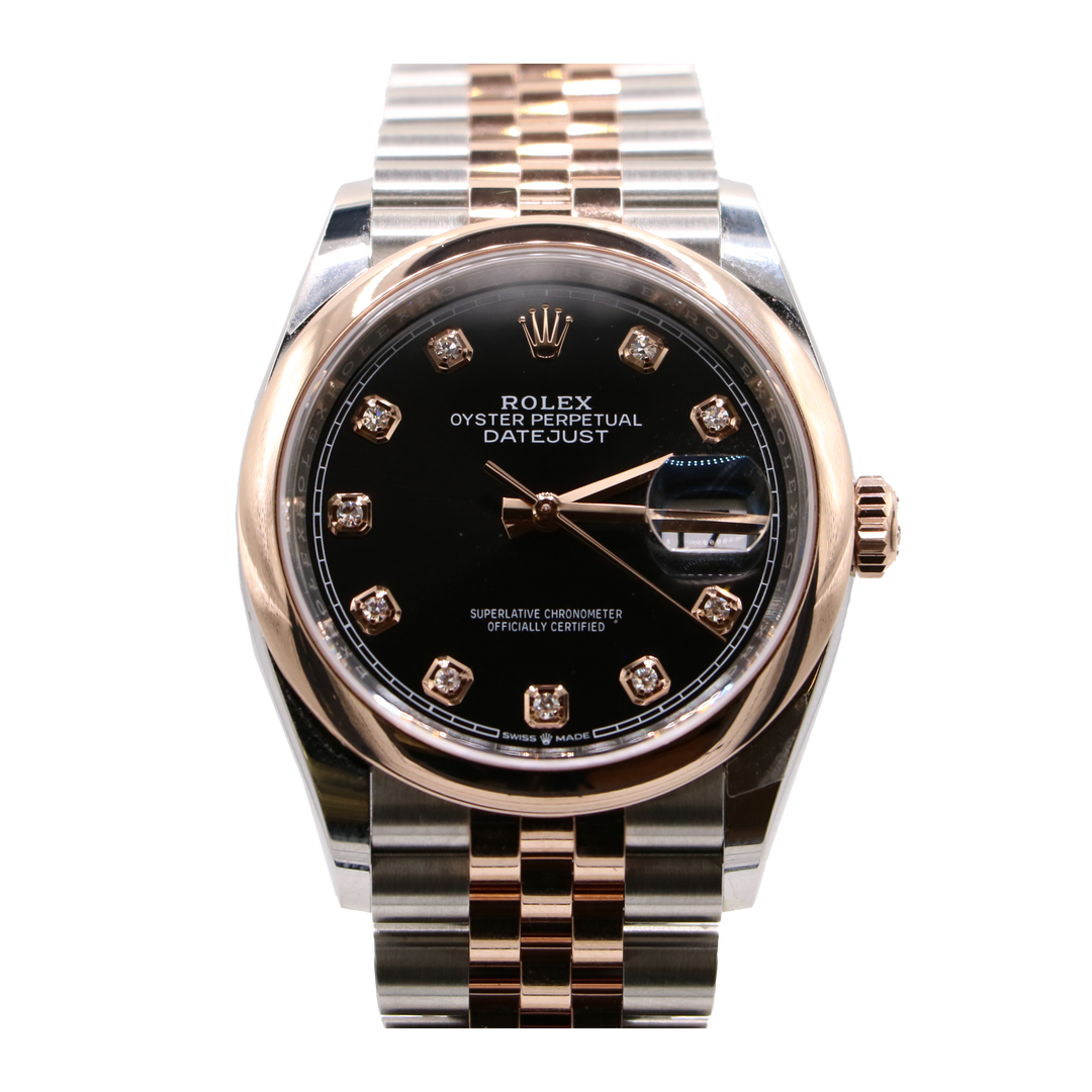 Rolex Datejust 36 Steel & rose gold 18K Factory diamonds Dial