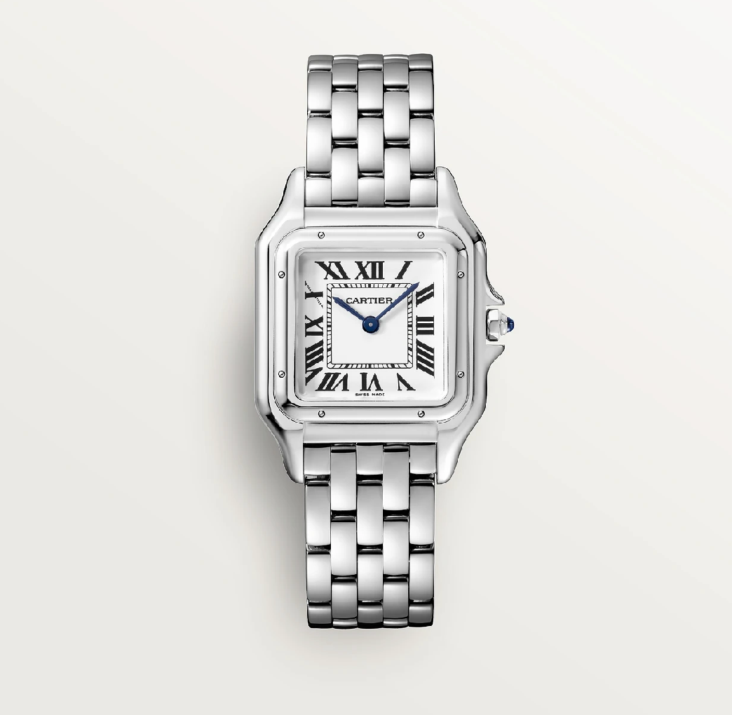 Cartier Panthère Medium, Quarzuhr aus Edelstahl mit silbernem Zifferblatt