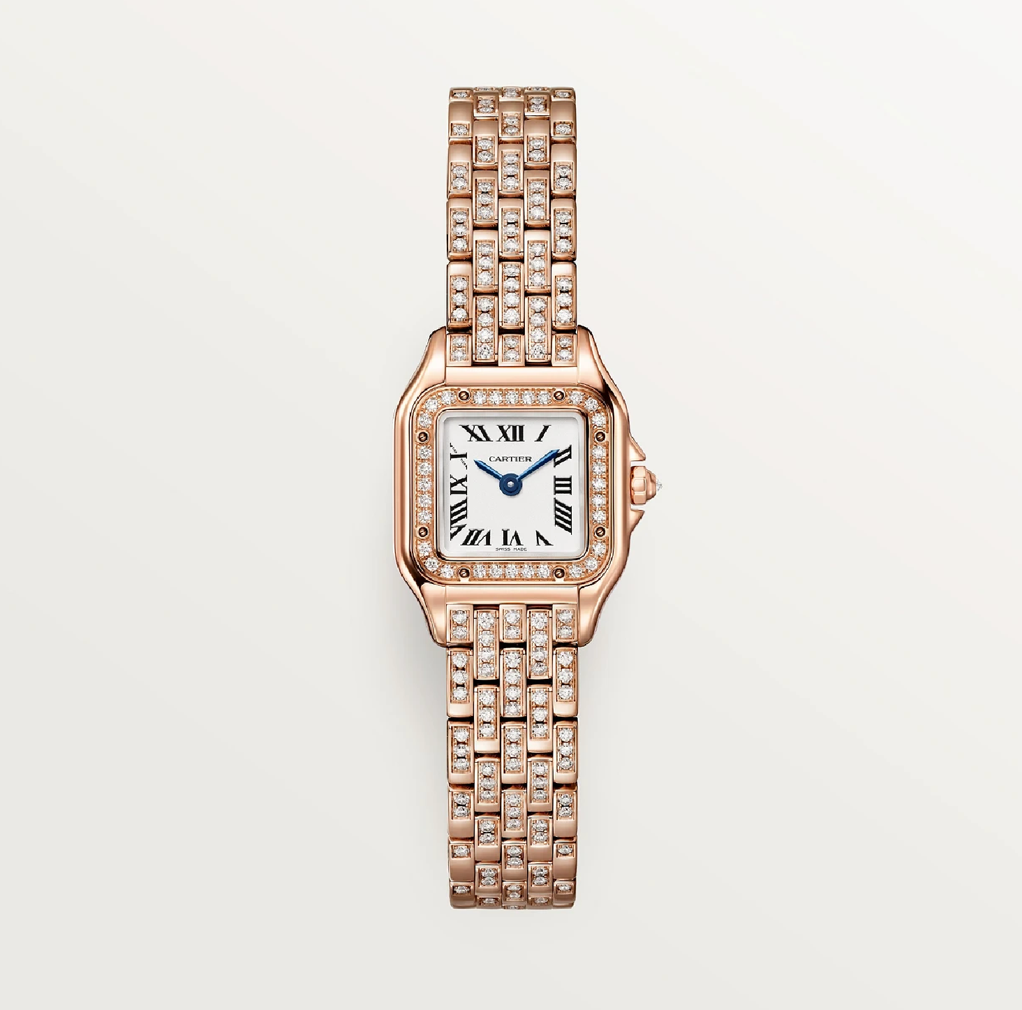 Cartier Panthère Mini Roségold 750 – Lünette mit 32 Diamanten, teilweise pavé besetztes Armband