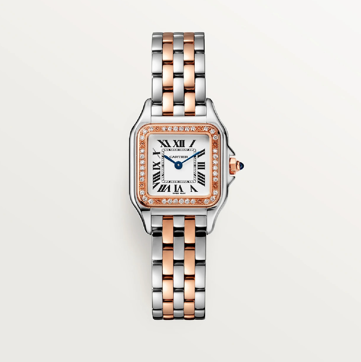 Cartier Panthère SM aus Roségold & Stahl – Diamantlünette ab Werk (36 Diamanten)