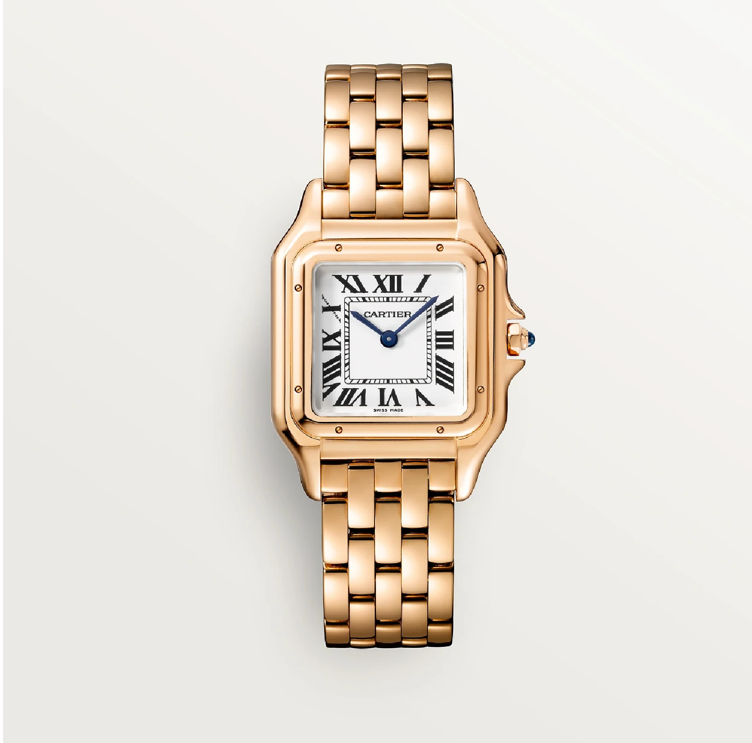 Cartier Panthère de Cartier Medium – Damenuhr aus 750 Roségold, silbernes Zifferblatt