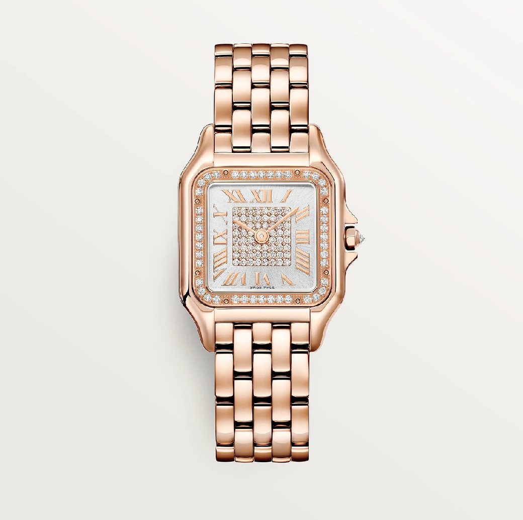 Cartier Panthère de Cartier Medium – 18k Roségold mit Pavé-Diamant-Zifferblatt