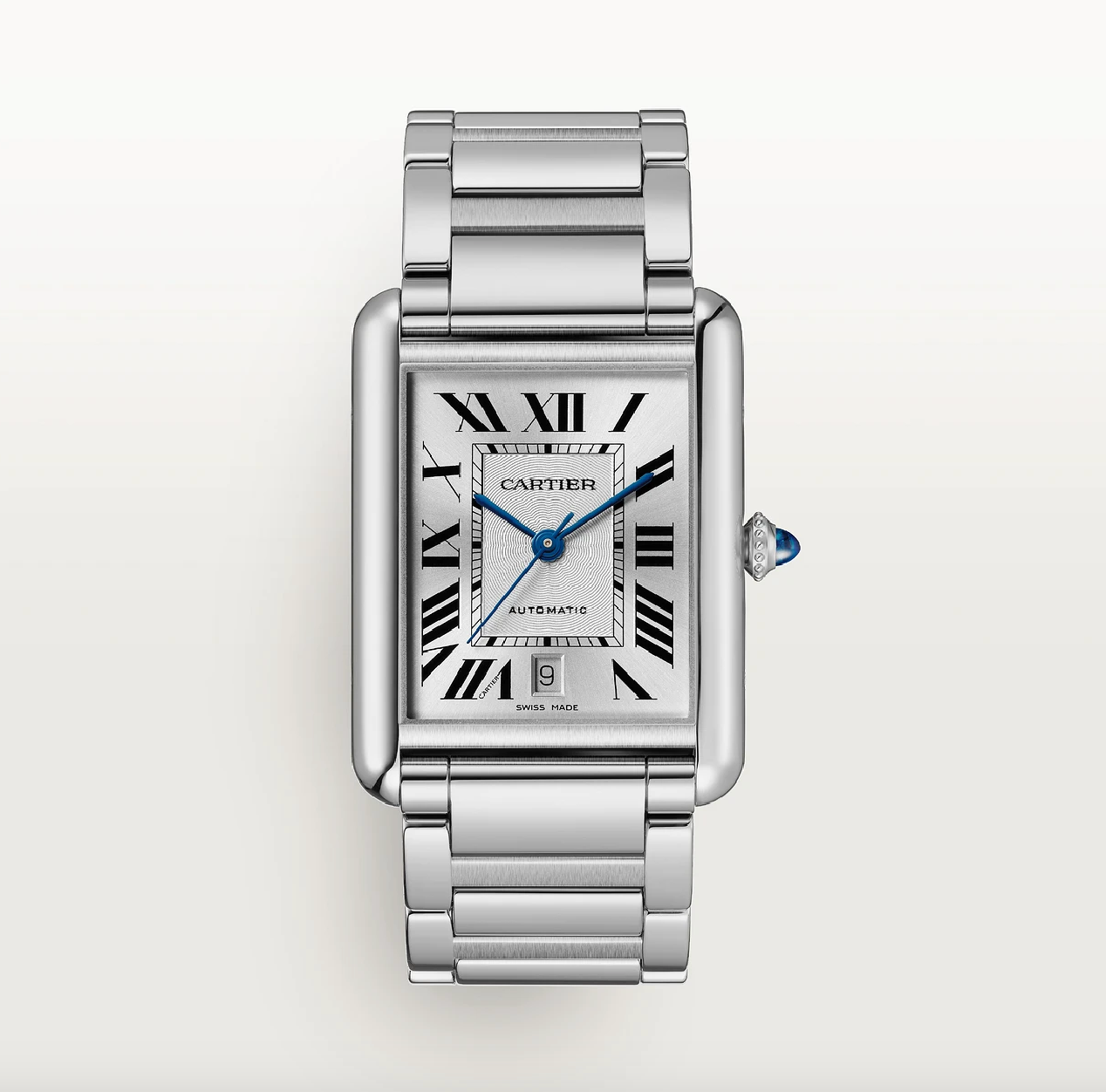 Cartier Tank Must XL Automatik Silbernes Zifferblatt Edelstahlarmband