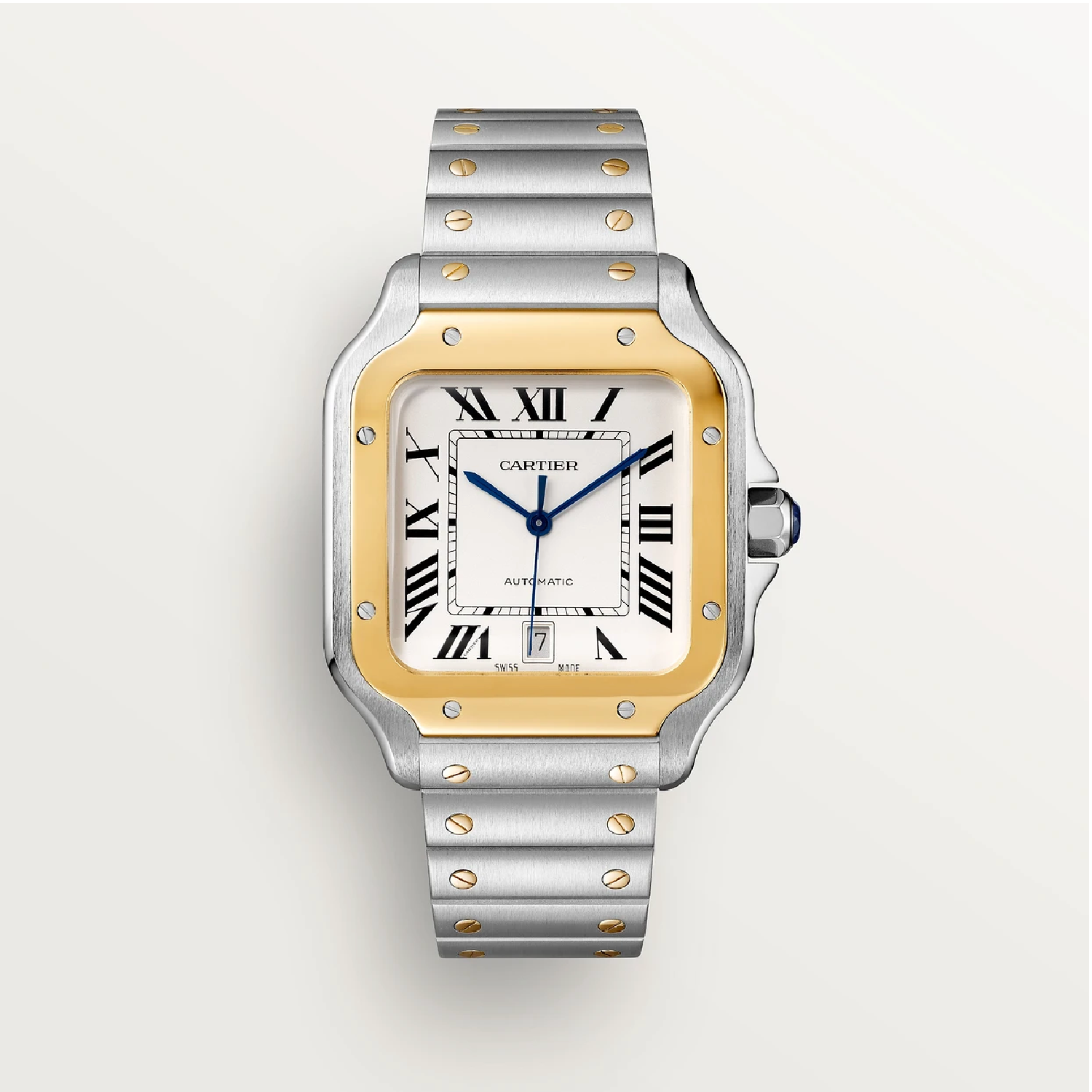 Santos de Cartier Großes Modell Automatik Stahl & Gold Uhr