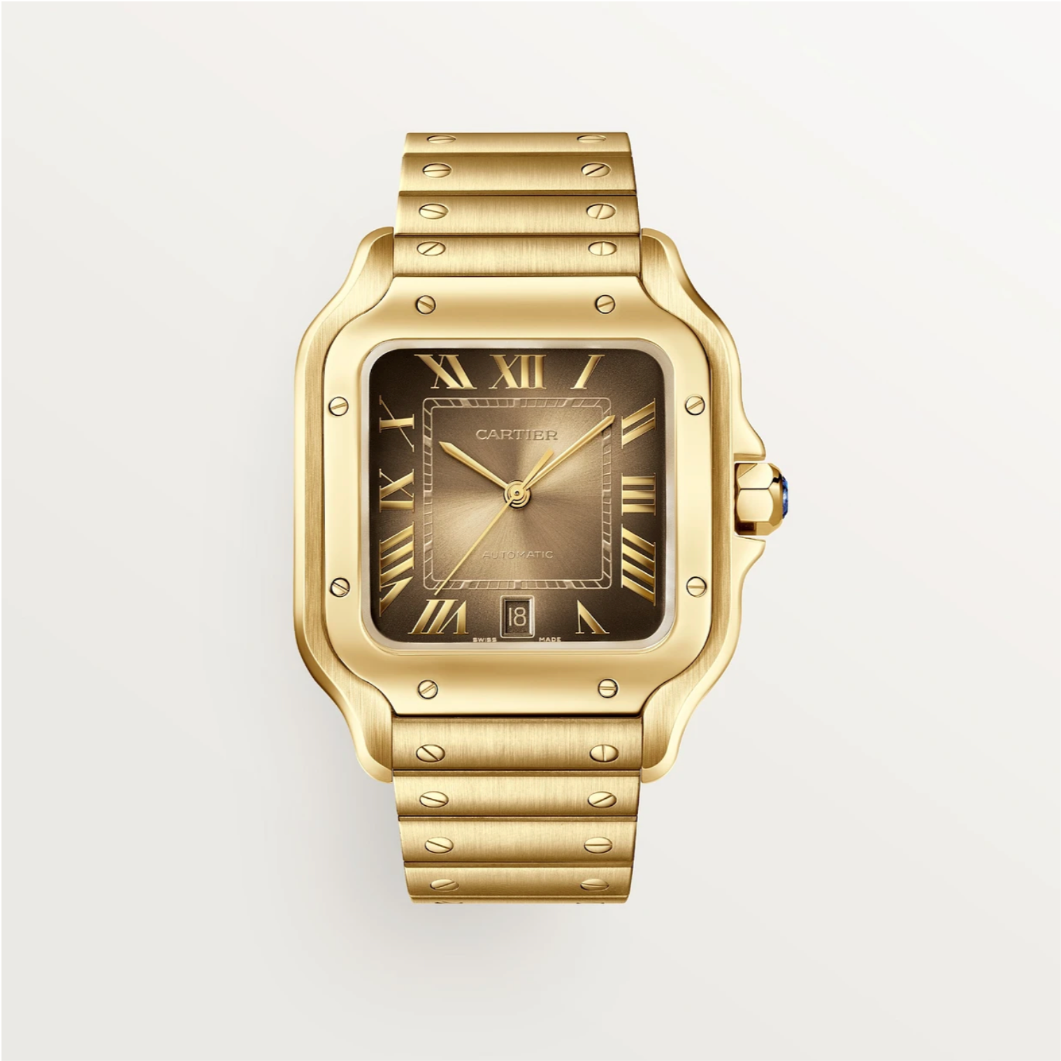 Cartier Santos de Cartier Großes Modell Automatik Gelbgold Uhr