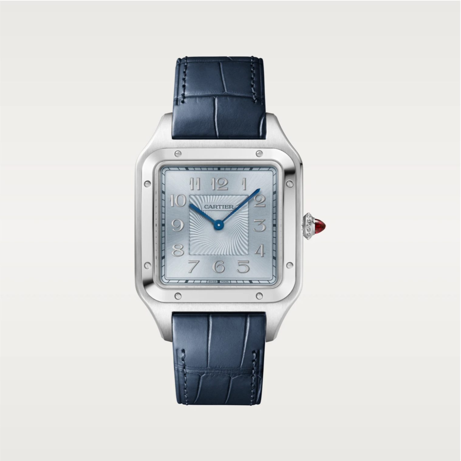 Cartier Santos-Dumont Platin Limitierte Edition Extra-Large Handaufzug Blaues Zifferblatt