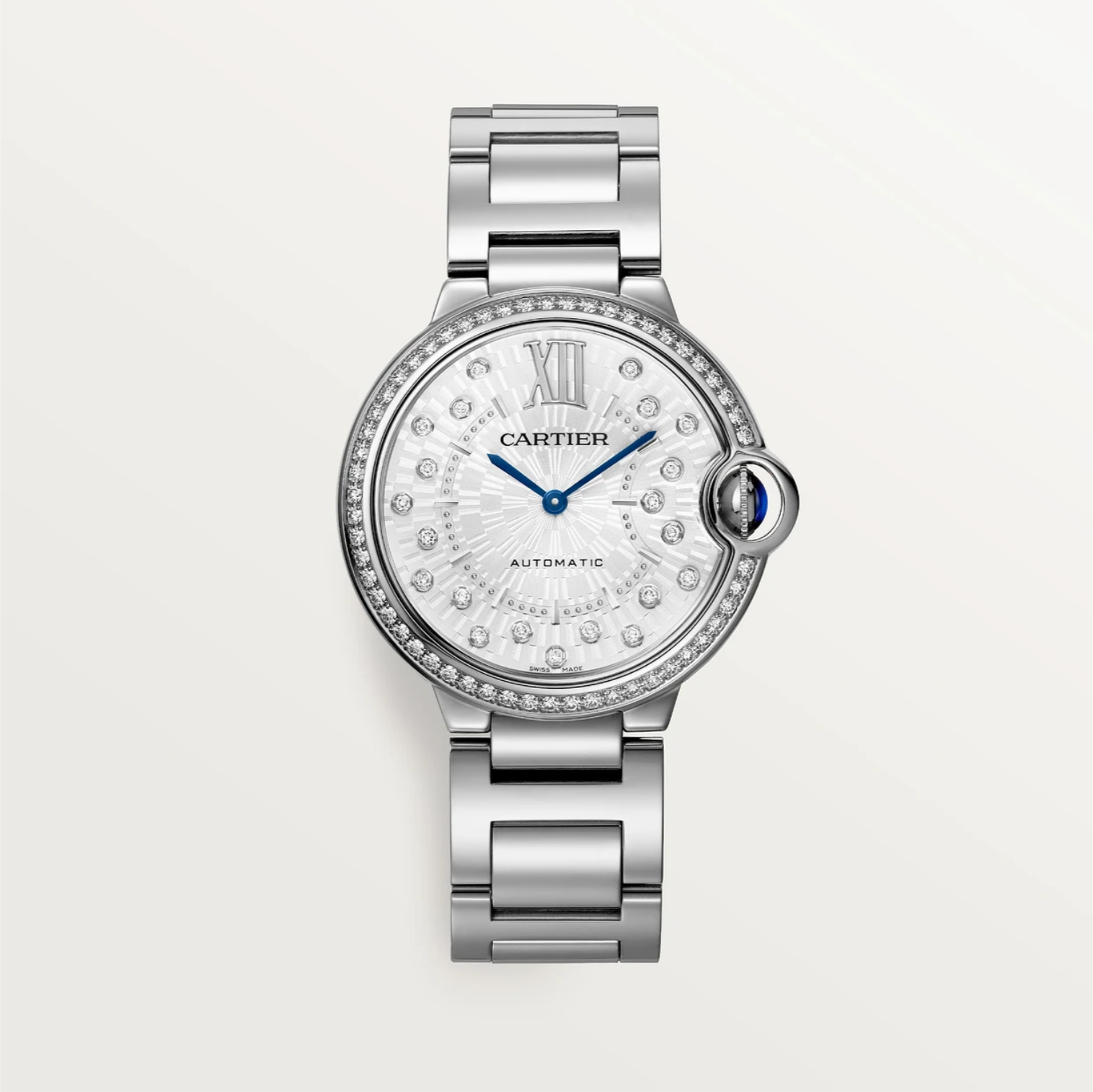 Ballon Bleu de Cartier 36 mm Stahl- & Diamant-Automatikuhr