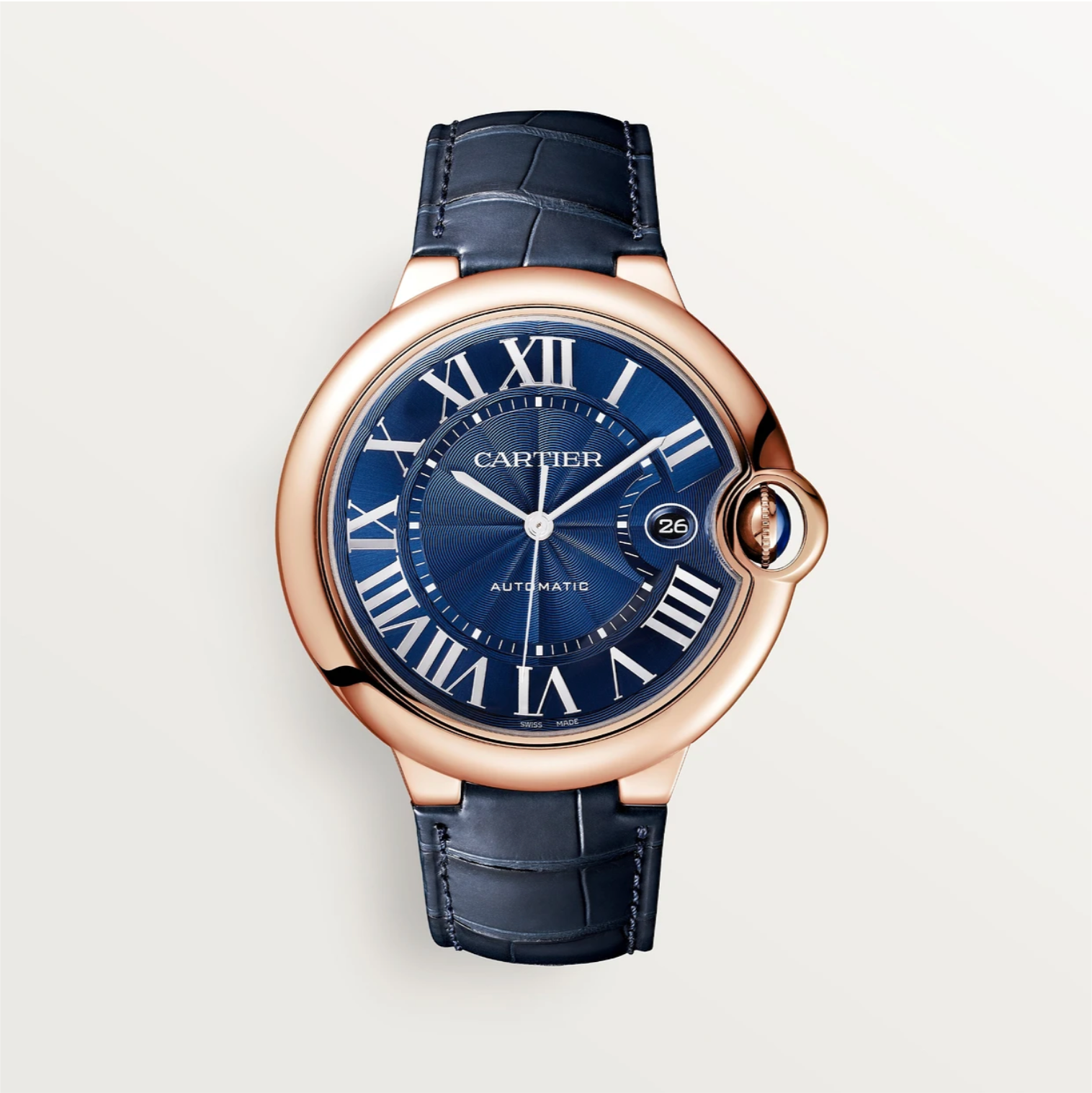 Ballon Bleu de Cartier 42 mm Roségold Blaues Zifferblatt Automatik-Uhr