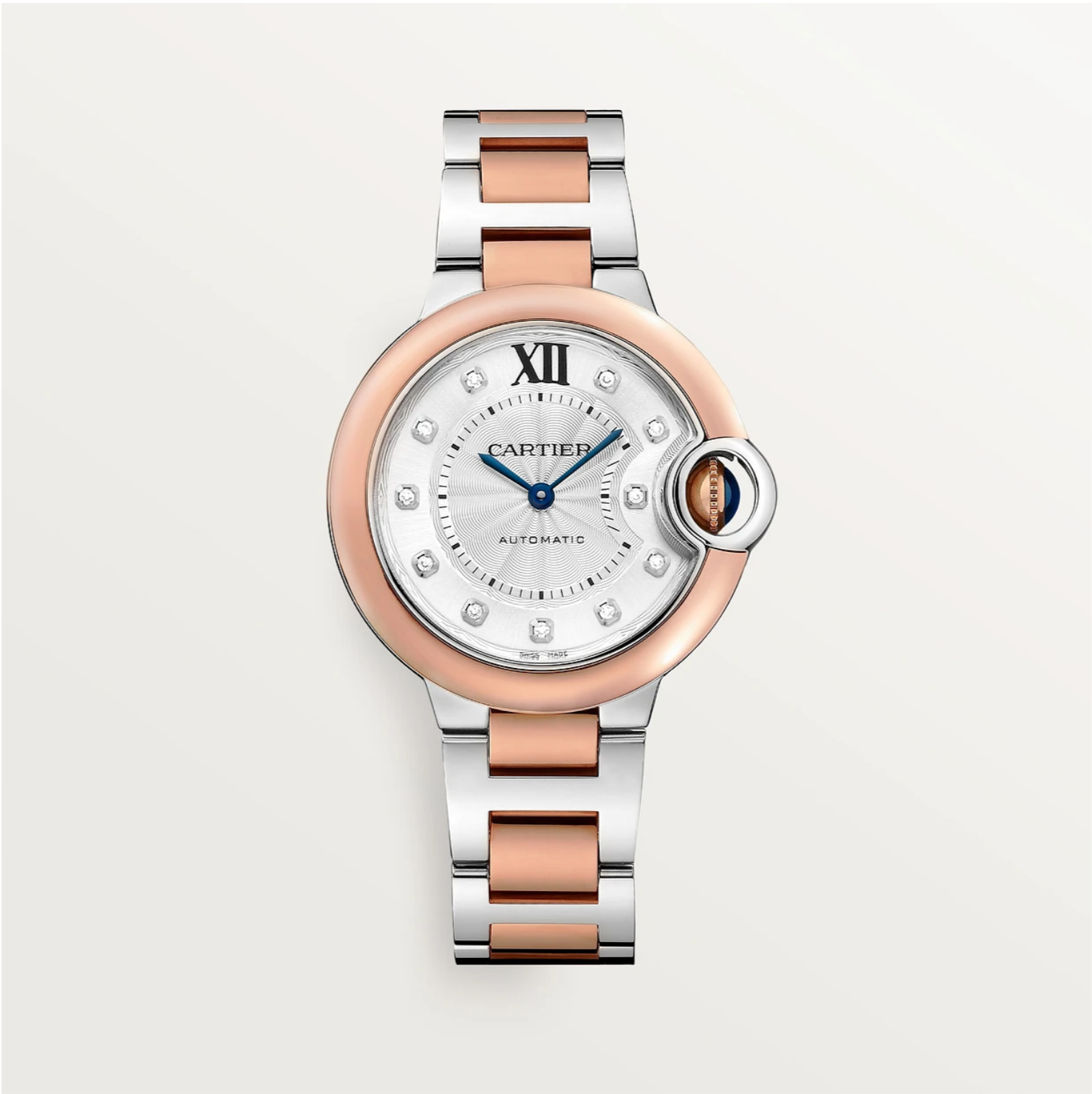 Ballon Bleu de Cartier 33 mm Stahl und Roségold Automatik-Uhr