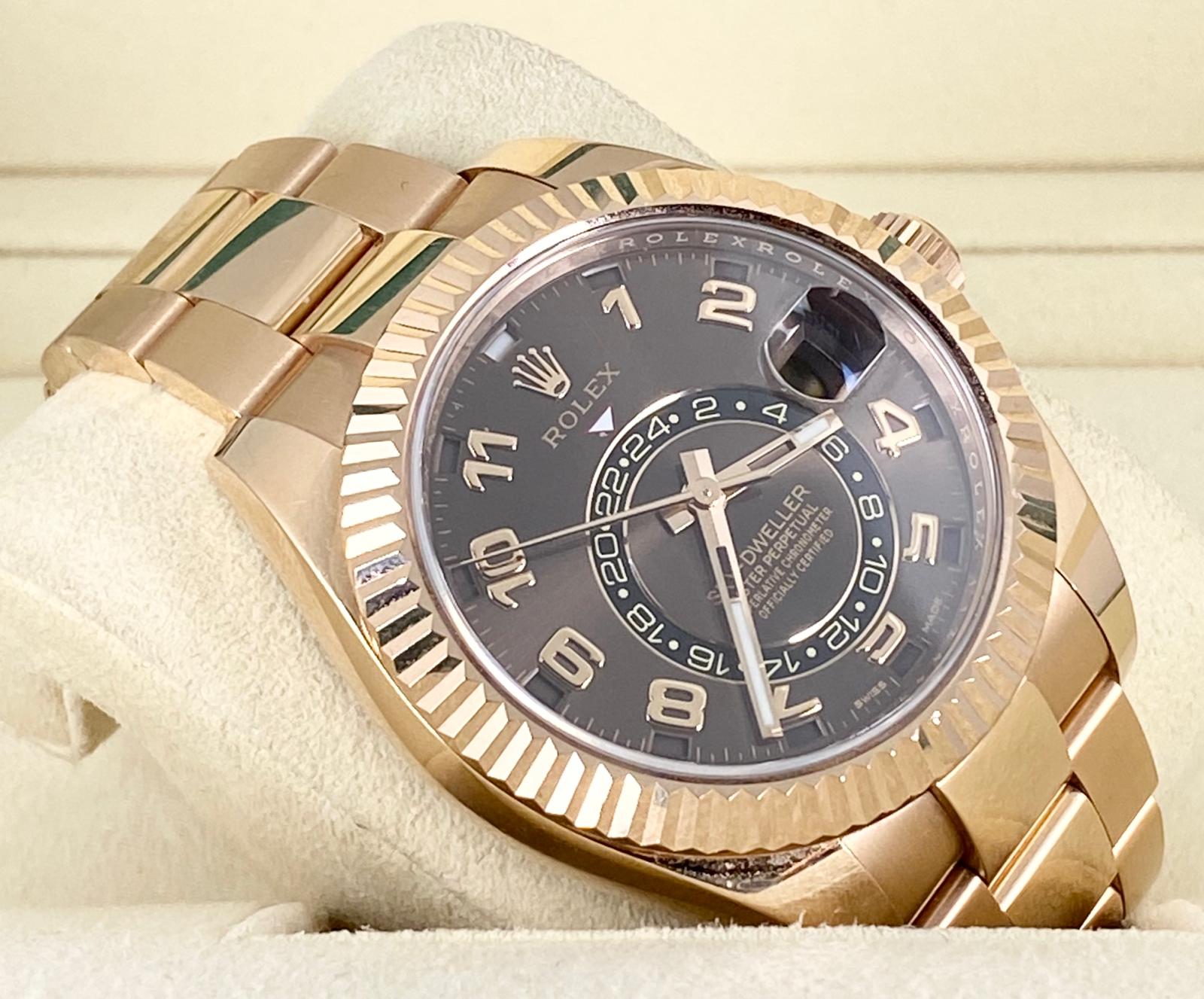Rolex Sky-Dweller Roségold Schokoladen-Zifferblatt