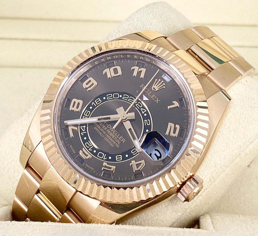 Rolex Sky-Dweller Roségold Schokoladen-Zifferblatt