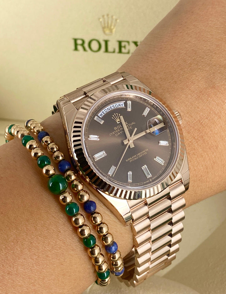 Rolex Day-Date, Rose Gold, Chocolate dial