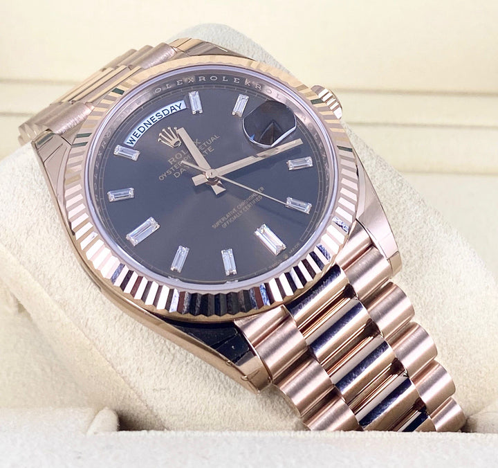 Rolex Day-Date, Rose Gold, Chocolate dial