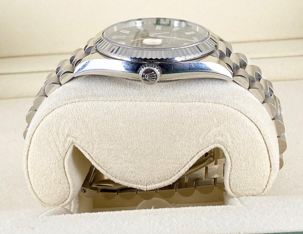 Rolex Day-Date 40, Weißgold, mit Box und Papieren