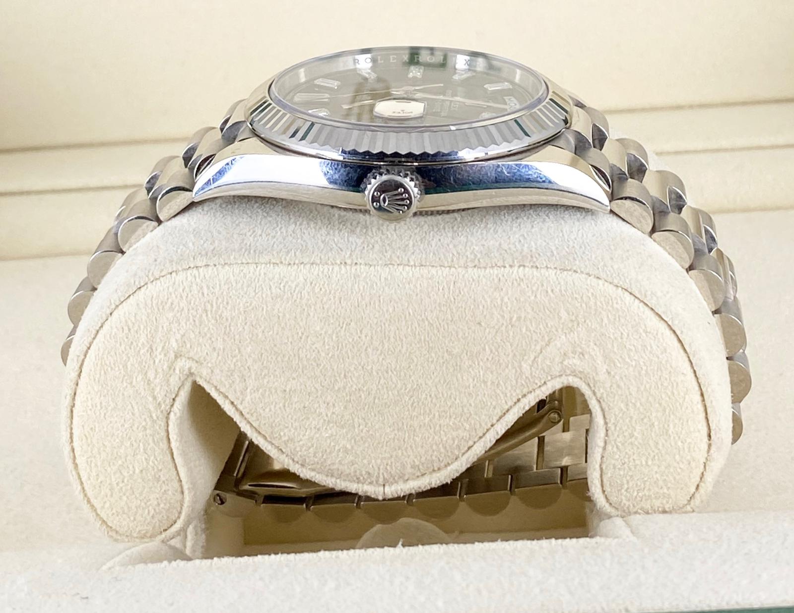 Rolex Day-Date 40, Weißgold, mit Box und Papieren