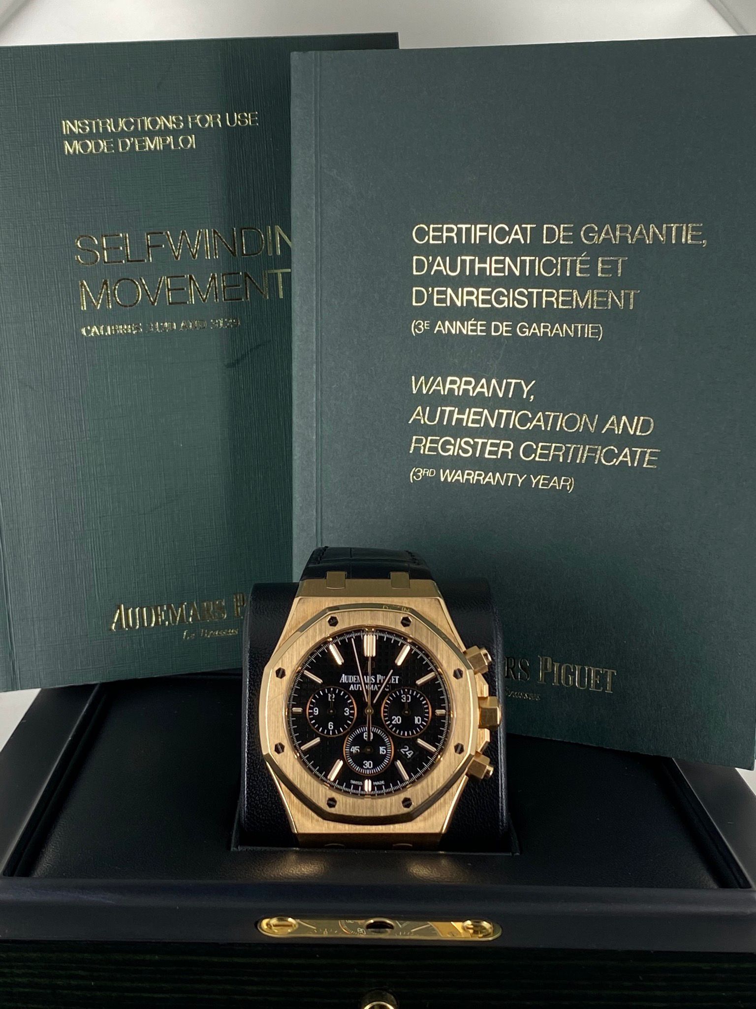 Audemars Piguet Royal Oak Chronograph Roségold, schwarzes Zifferblatt, 2016
