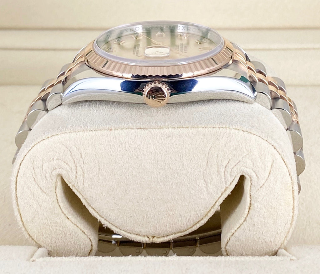 Rolex Datejust 36, Zweifarbig Roségold, vollständiges Set, Diamanten