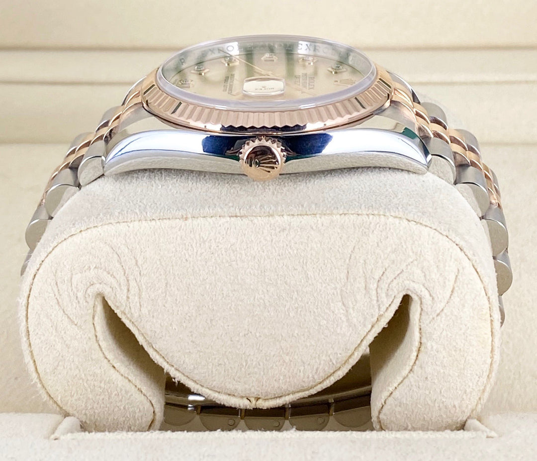Rolex Datejust 36, Two Tone Rose Gold, Full set, Diamonds