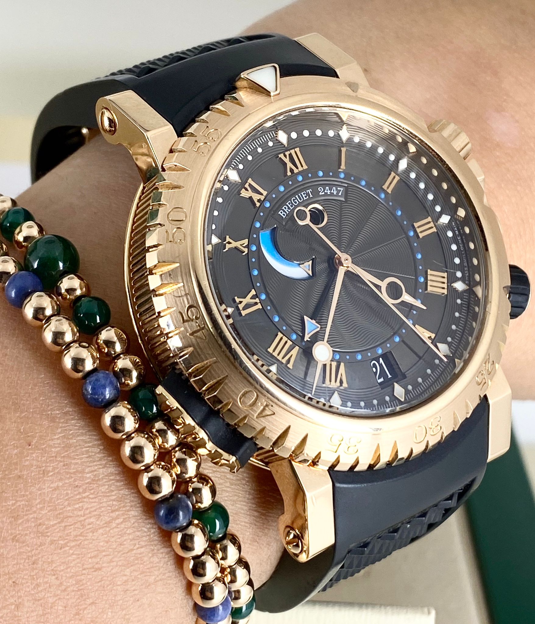 Breguet Marine Royale 18k, Roségold 45 mm, komplettes Set