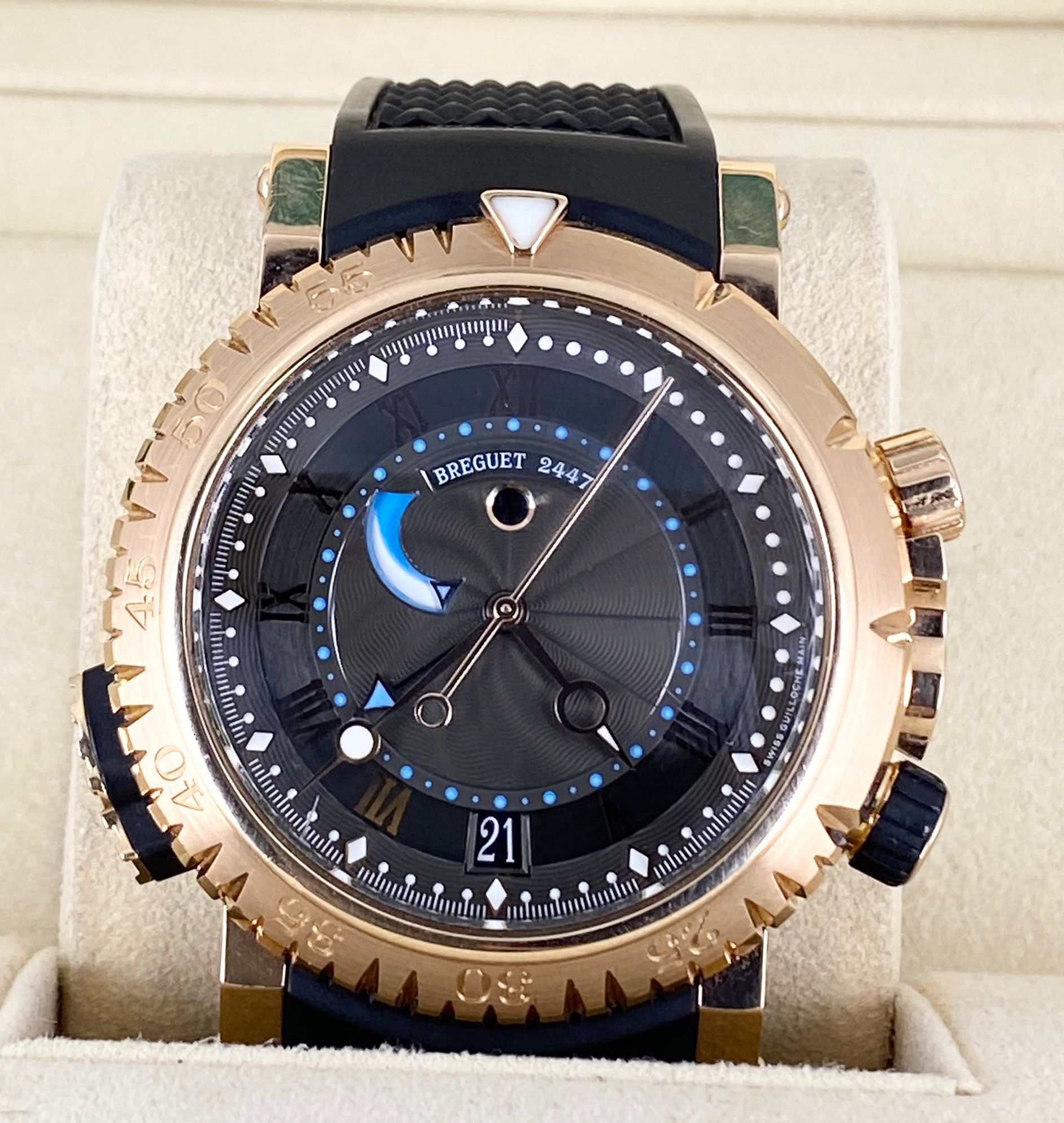 Breguet Marine Royale 18k, Roségold 45 mm, komplettes Set
