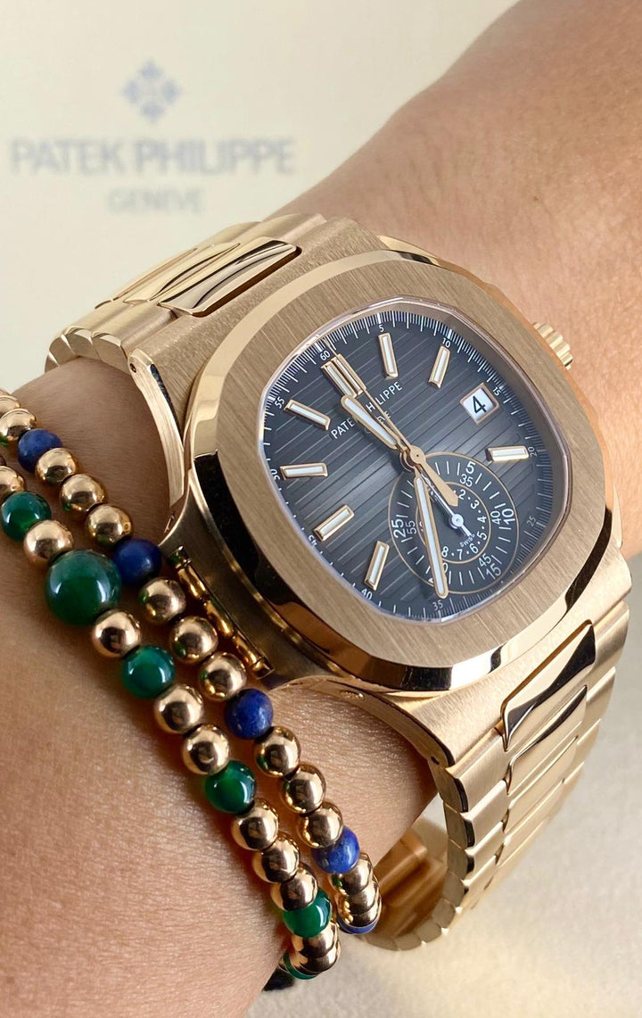 Patek Philippe Nautilus, Rose Gold, Chronograph, Full set