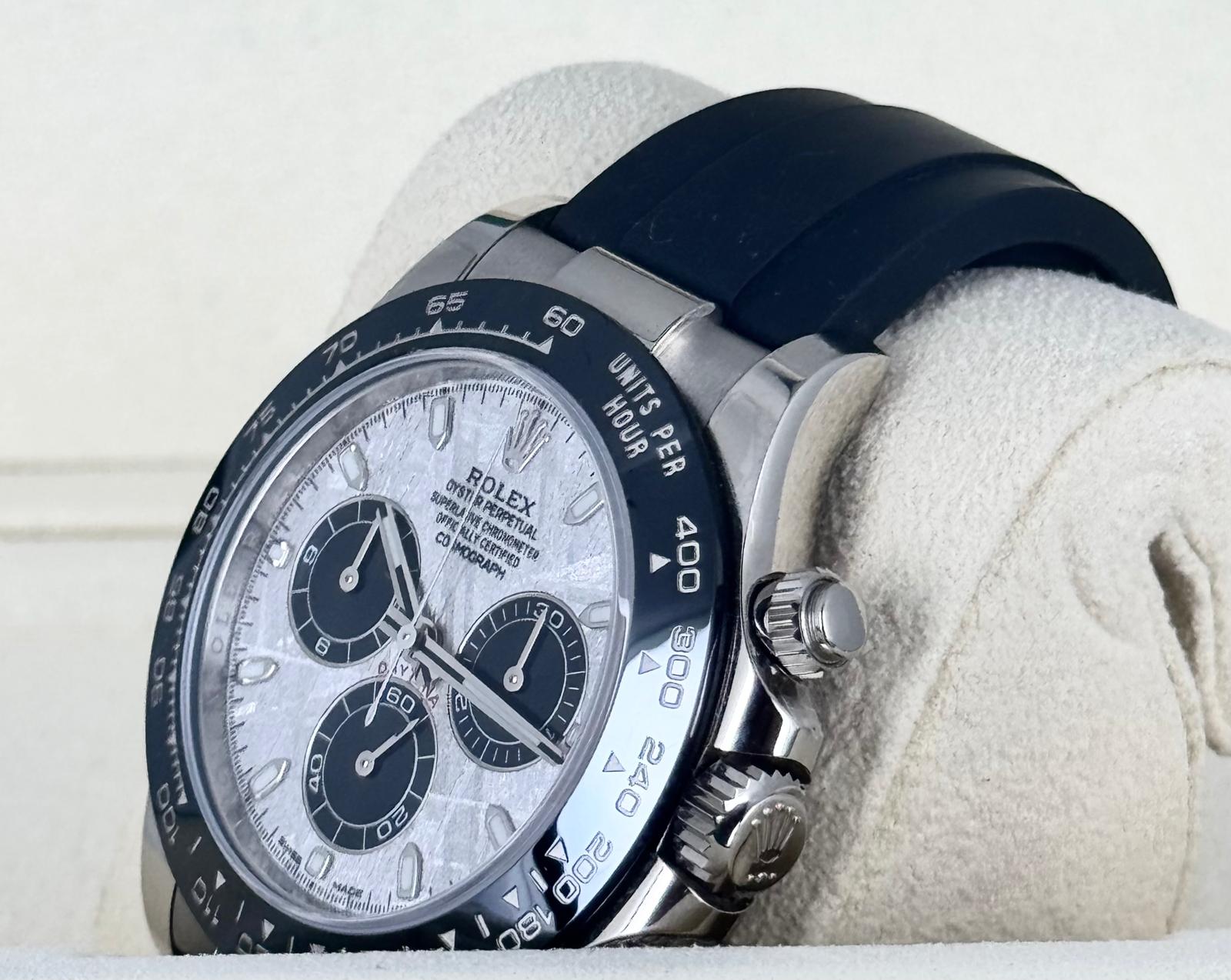 Rolex Daytona Meteoriten-Zifferblatt Vollständiges Set + Kopie der Originalrechnung 2023 Ungetragen