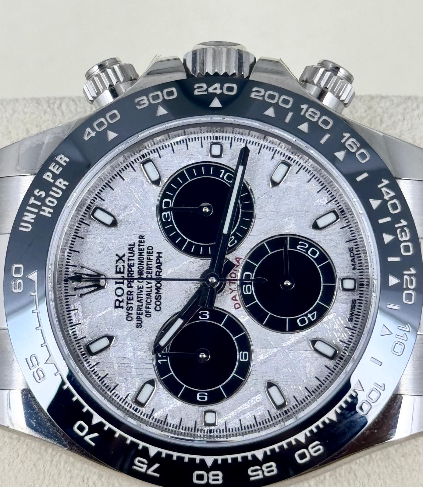 Rolex Daytona Meteoriten-Zifferblatt Vollständiges Set + Kopie der Originalrechnung 2023 Ungetragen