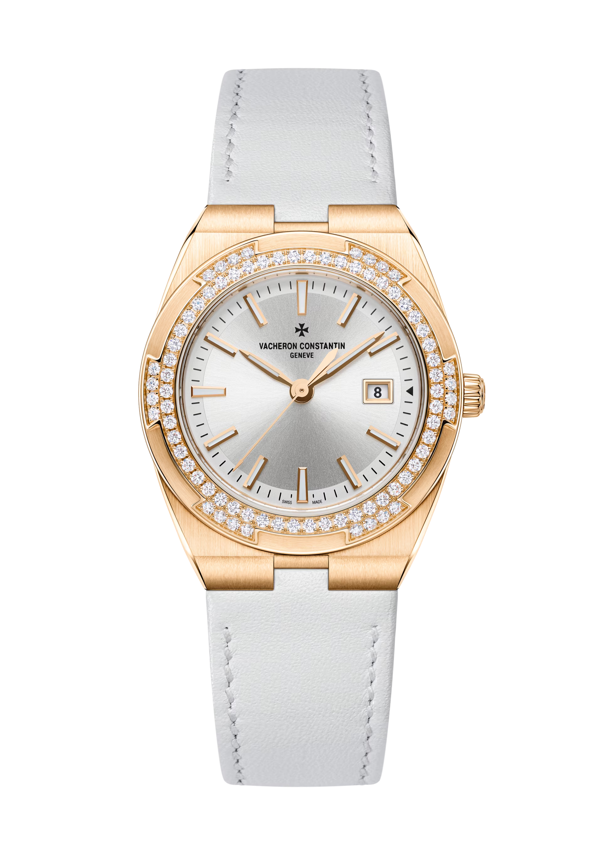 Overseas 33 mm Roségold Quarz Uhr