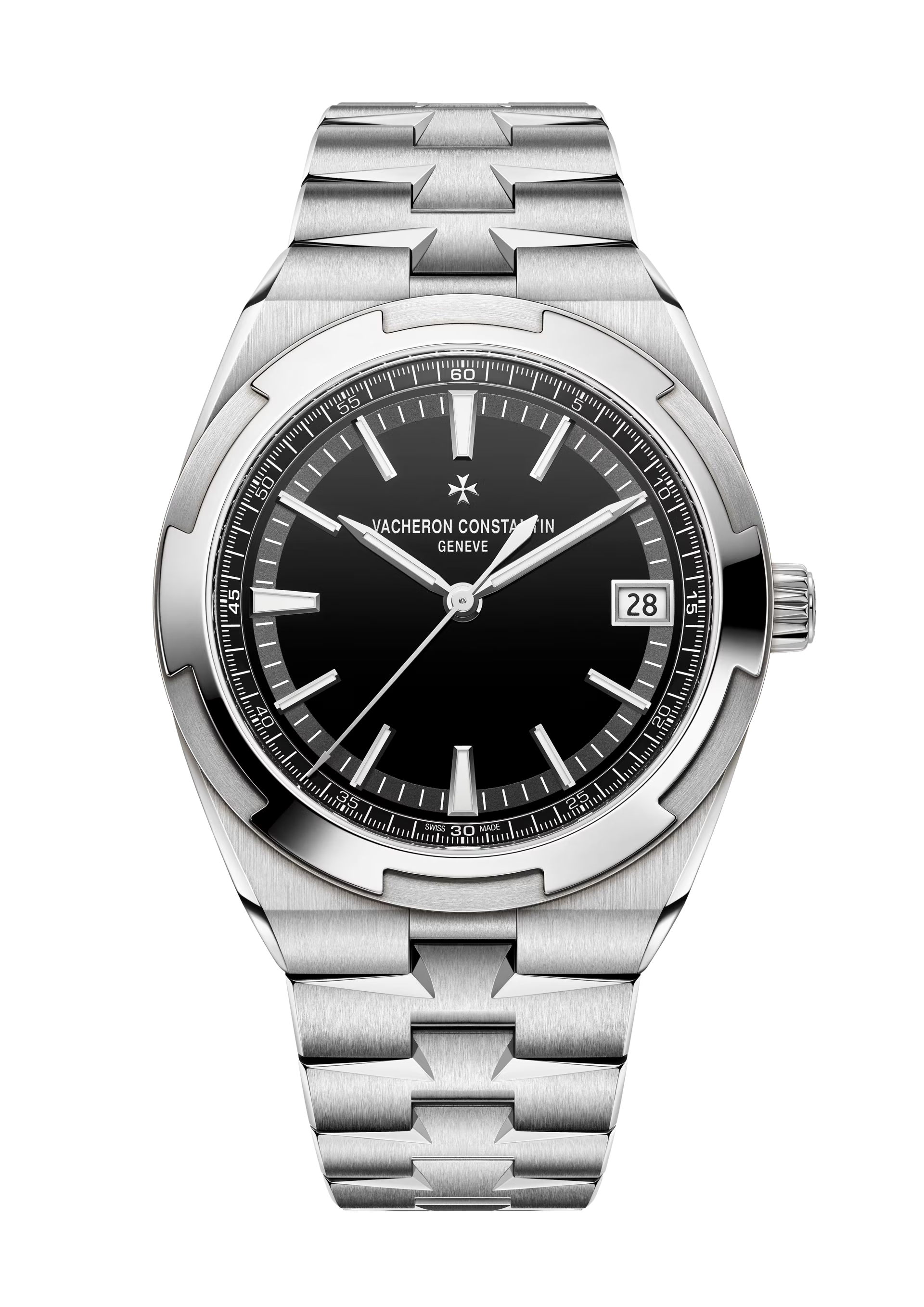 Overseas 41 mm Stahl Schwarzes Zifferblatt Automatik Uhr