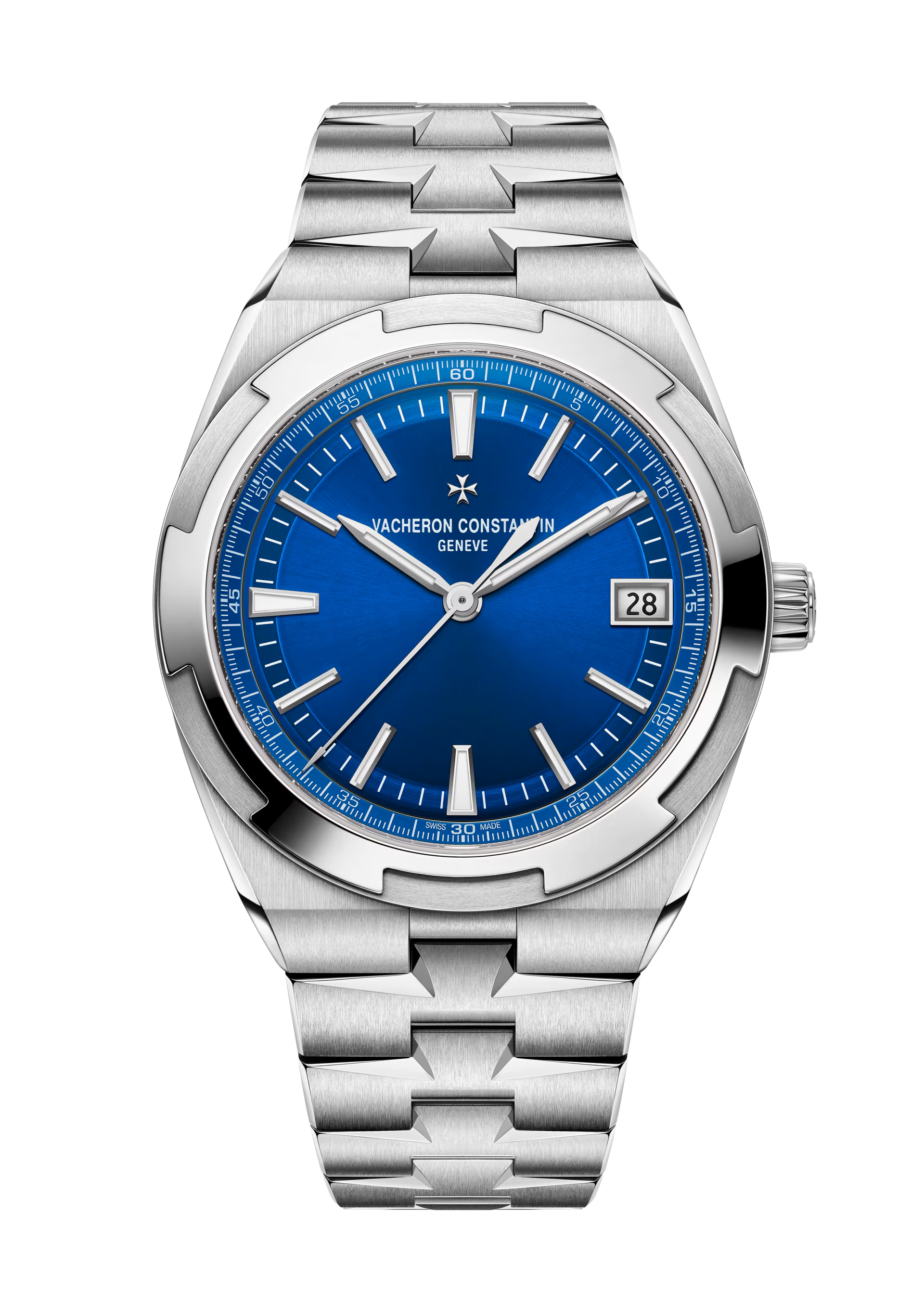 Overseas 41 mm Stahl Blaues Zifferblatt Automatik Uhr