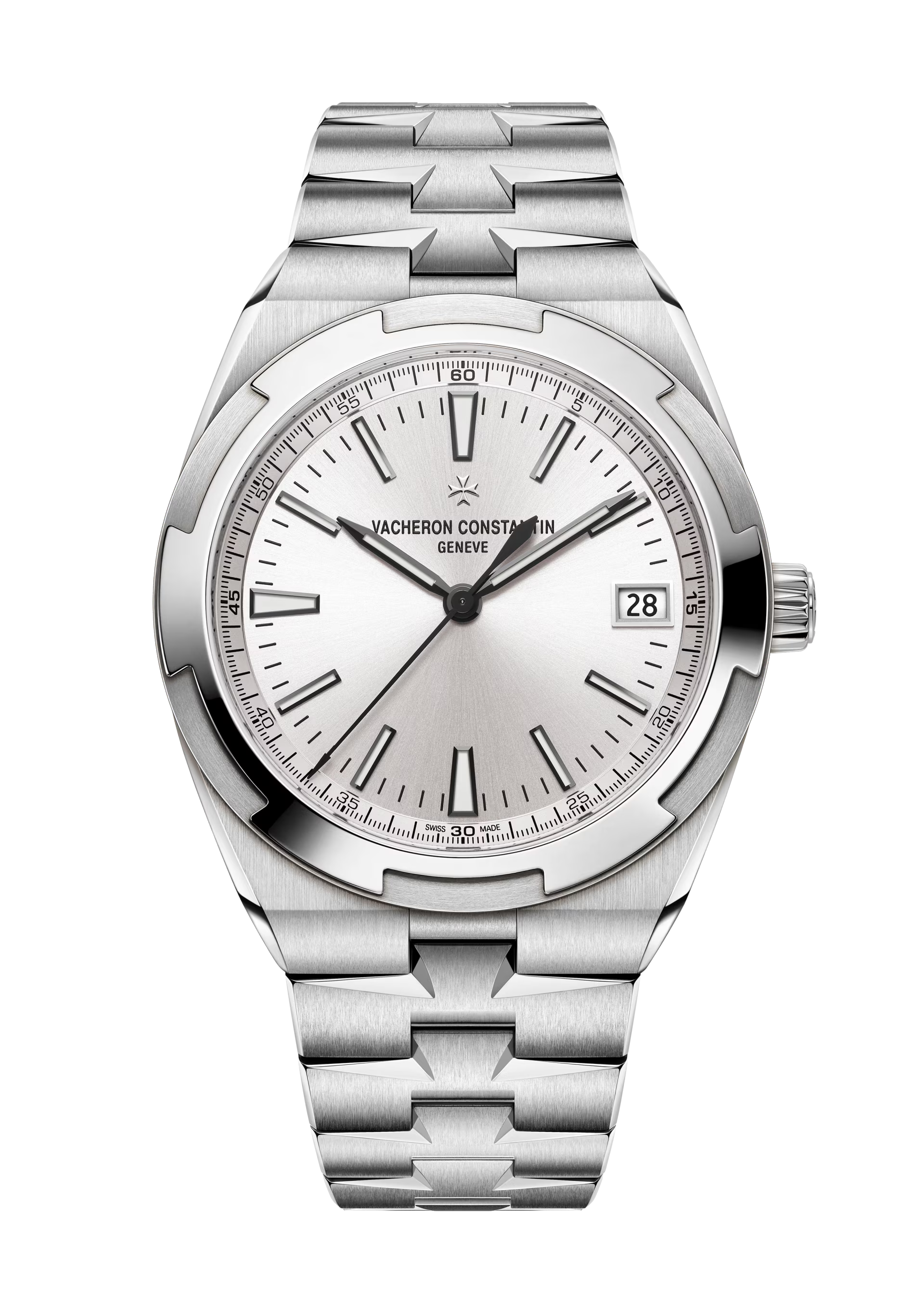 Overseas 41 mm Stahl Weißes Zifferblatt Automatik Uhr