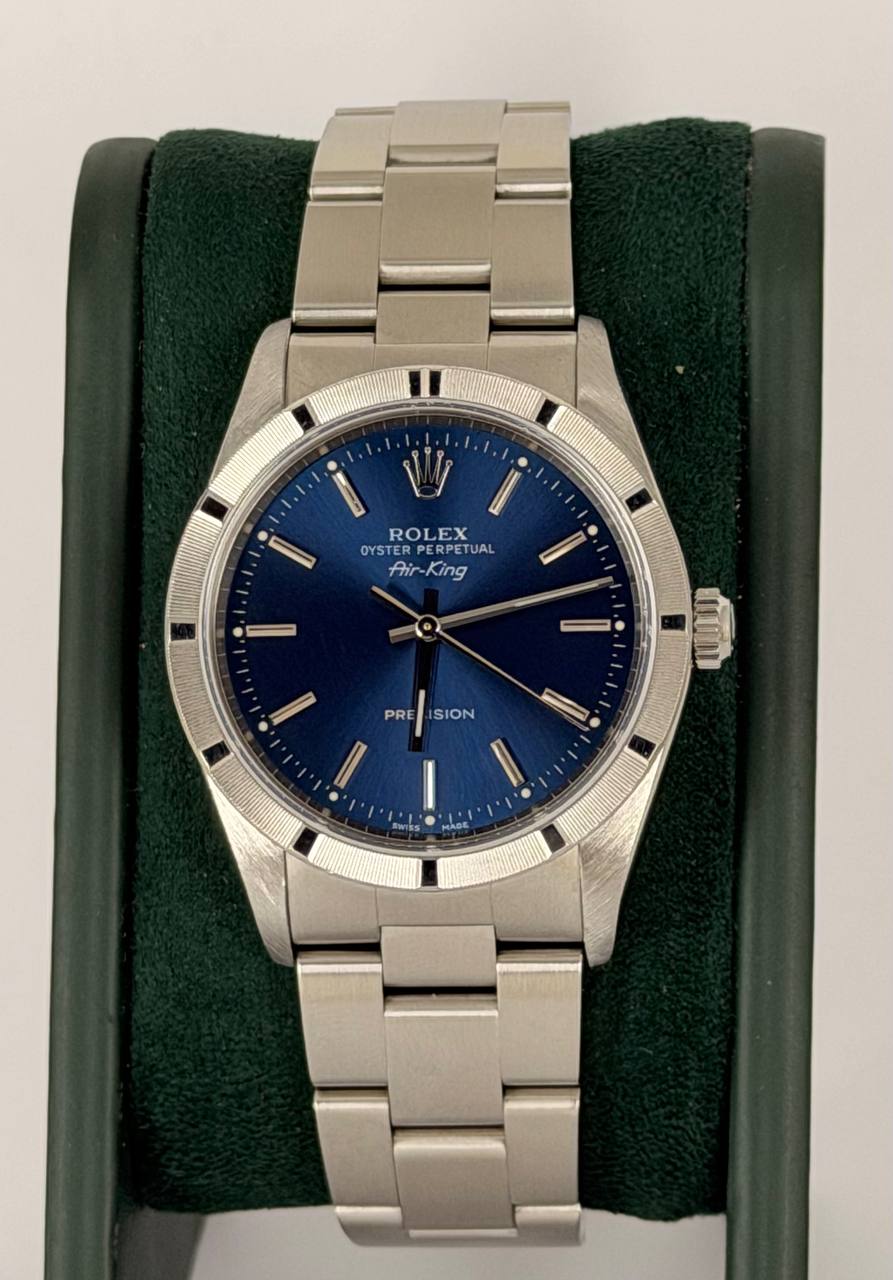 Rolex Air King No Holes Serial D after Full Service Blue Dial only Watch