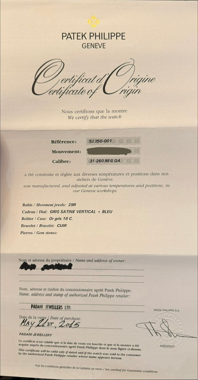 Patek Philippe Annual Calendar Regulator 2015 Full Set like New