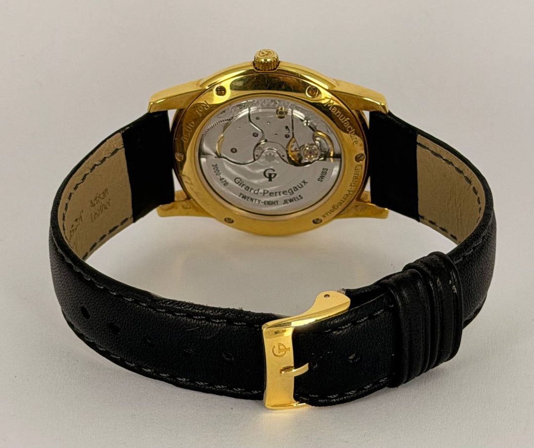 Girard Perregaux 9050 Open Case Back 34 mm 18k Yellow Gold