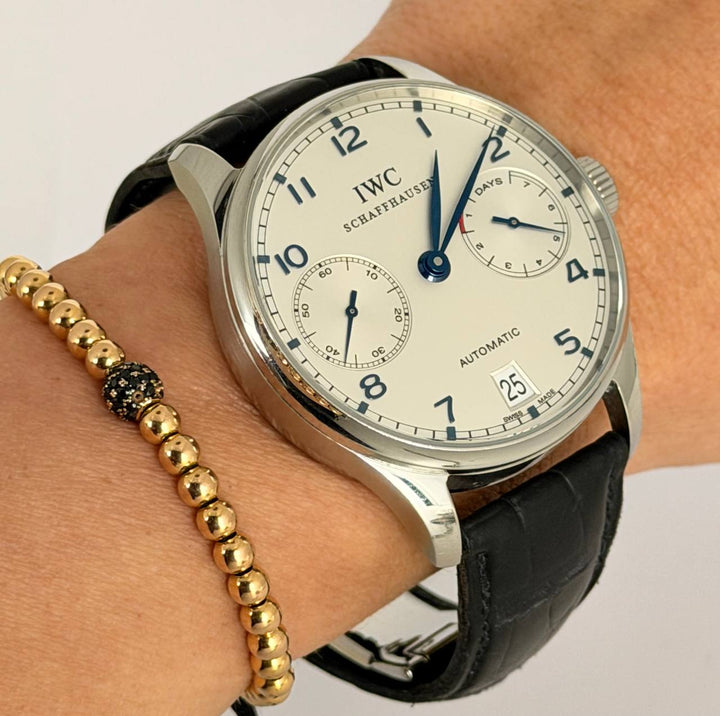 IWC Portuguese Automatic 7 Days iw5001 With Box andCard Like New after Fresh Service 12-2025