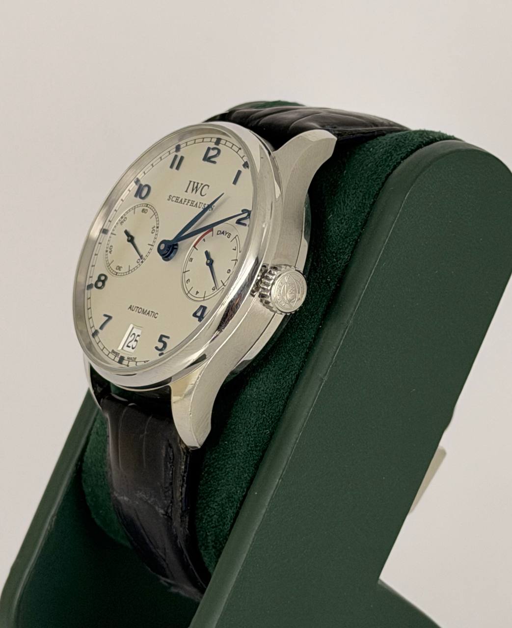 IWC Portuguese Automatic 7 Days iw5001 With Box andCard Like New after Fresh Service 12-2025