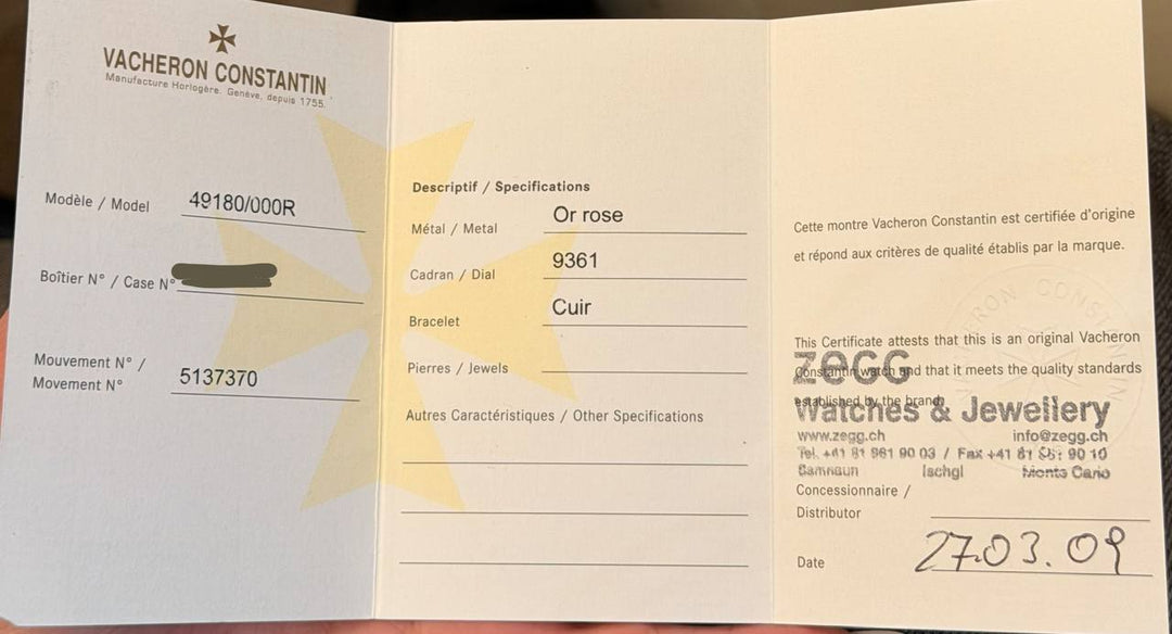 Vacheron Constantin Malte Tonneau Chronograph Full Set unpolished XL SIZE