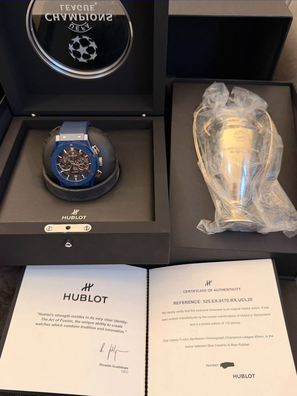 Hublot Classic Fusion Aerofusion Uefa Champions League Limited Edition 100 Pieces Full Set 99% NEW