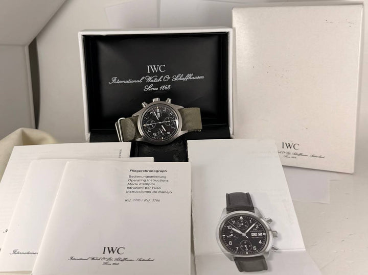 IWC Pilot Chronograph Full Set with Nato and Original Straps