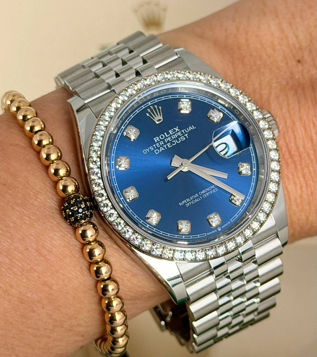 Rolex Datejust 36 Werksdiamantlünette und Werksdiamantzifferblatt Neu 08-2025