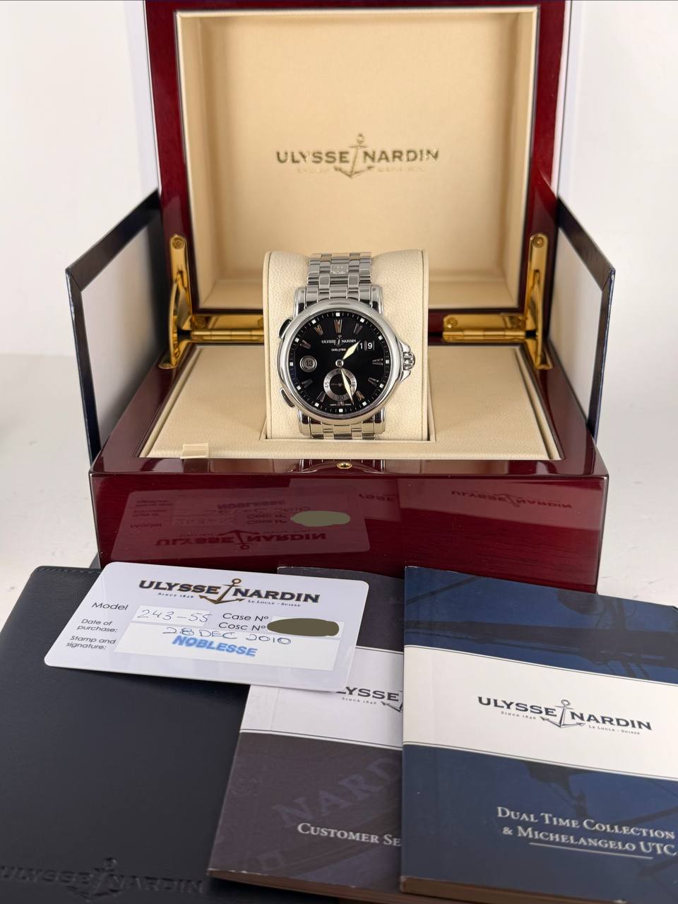 Ulysse Nardin Dual Time Gmt Big Date Dual Time 243-55 Full Set Like NEW