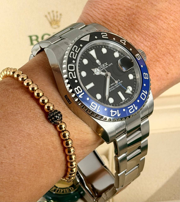 Rolex GMT-Master II "Batman" NEW OLD STOCK STICKERED WATCH FULL SET LC 126