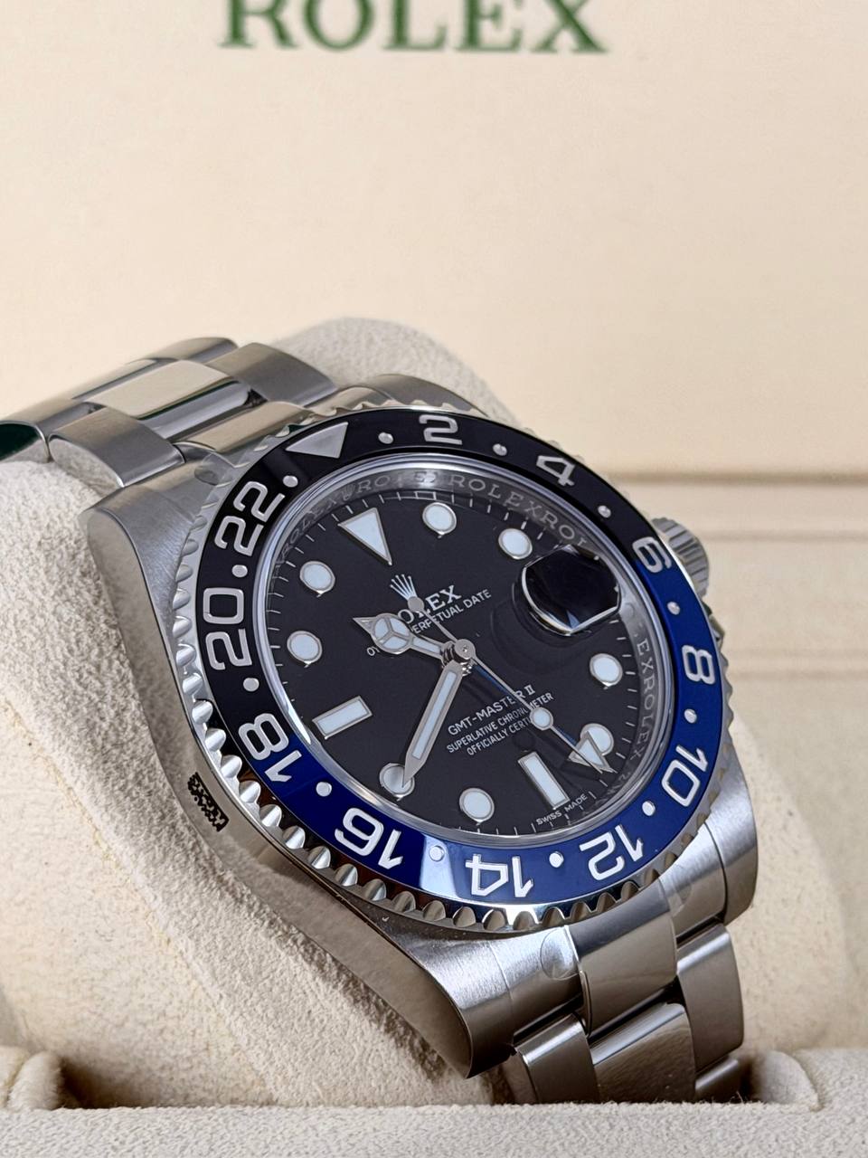 Rolex GMT-Master II "Batman" NEW OLD STOCK STICKERED WATCH FULL SET LC 126